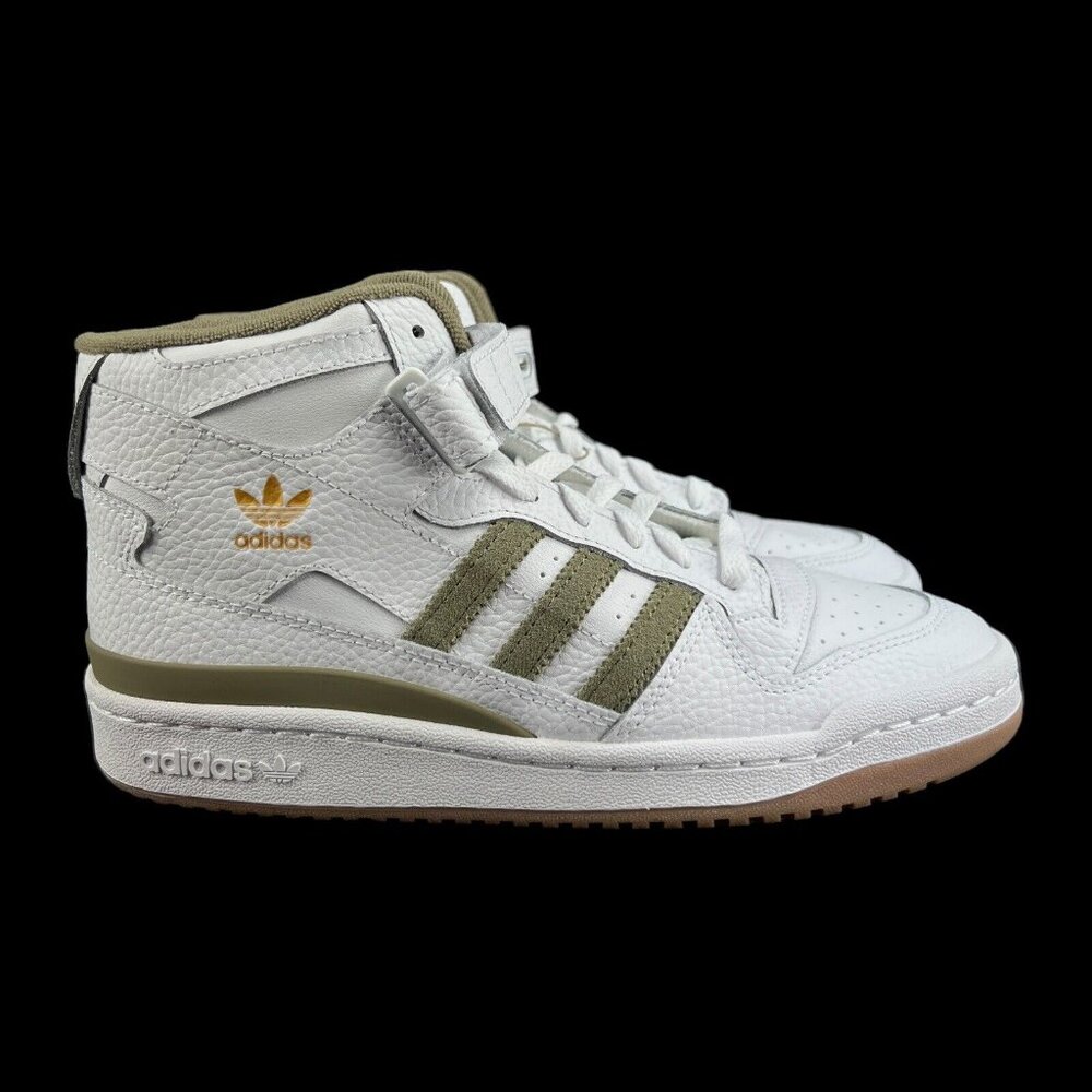Adidas Forum Mid White Orbit Green Gum Shoes GZ3888 Youth Boy's Sizes 5.5 - 6.5